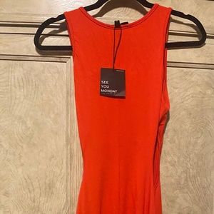 Women's red boutique line dress- mid length